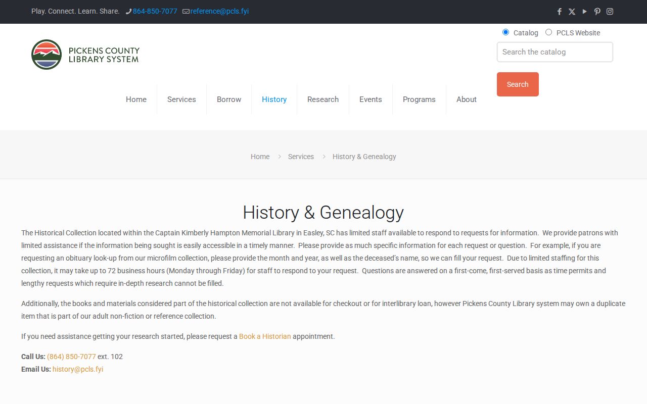 Easley city directory PCLS history and genealogy collection page