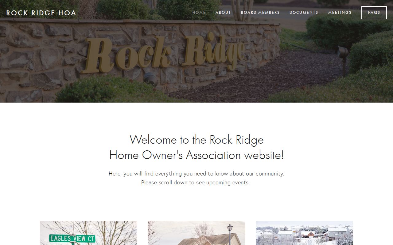 Easley neighbors Rock Ridge HOA public governance contact site