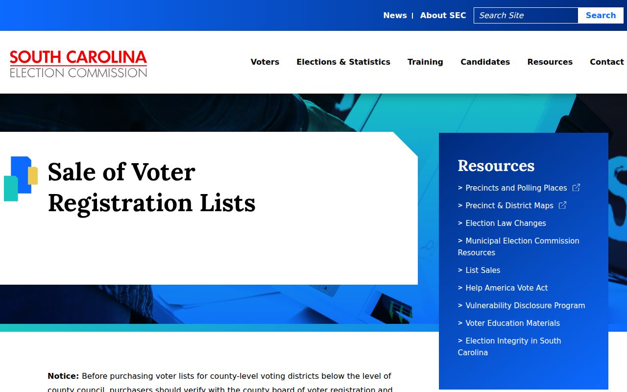 Easley neighbors South Carolina voter-list sale requirements